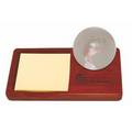 Wood Note Holder W/ World Paper Weight